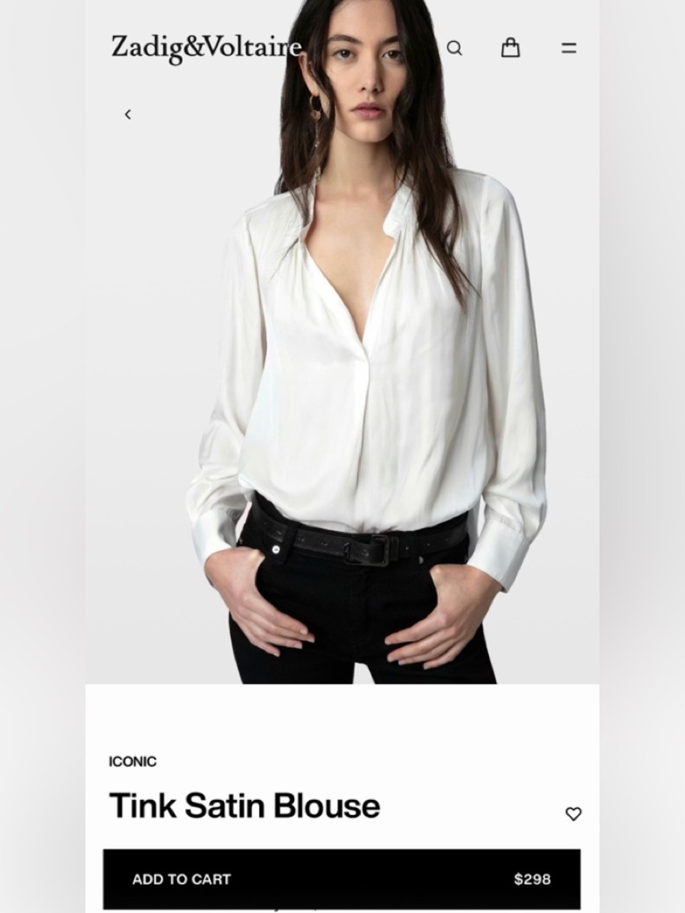 Zadig & Voltaire Tink Satin Blouse